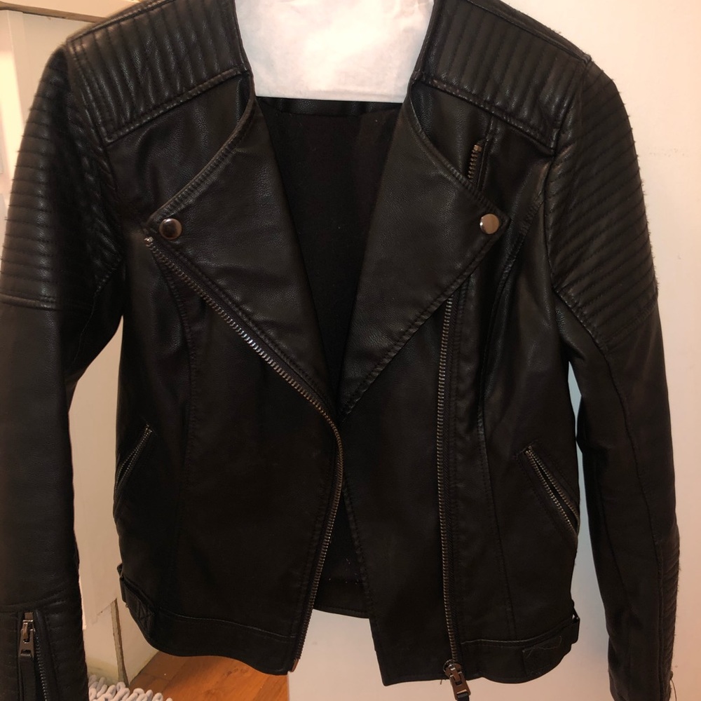 Black leather jacket